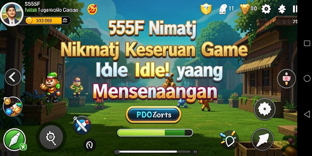 Tampilan gameplay menarik dari 555F yang menampilkan elemen Idle.