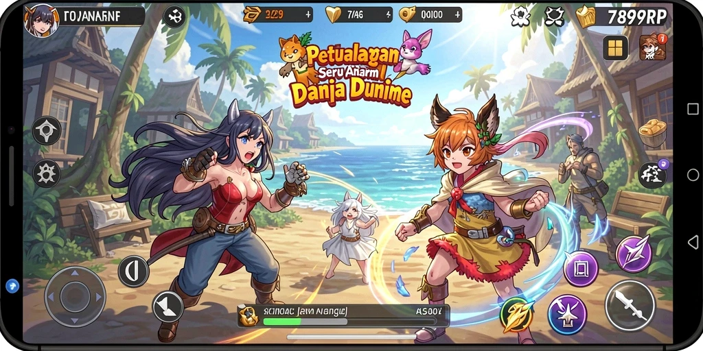 Tampilan gameplay 789RP yang menakjubkan dengan karakter Anime.