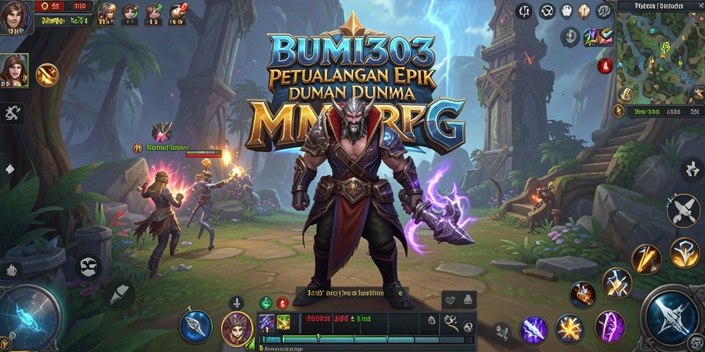 Screenshot BUMI303 menampilkan pertarungan epik dalam dunia MMORPG.