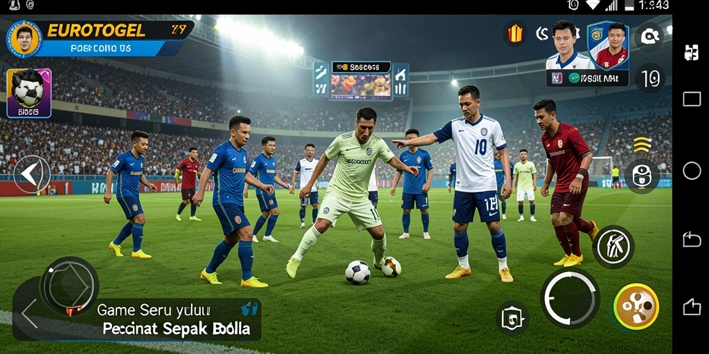 Screenshot utama EUROTOGEL dengan gameplay sepak bola yang seru.