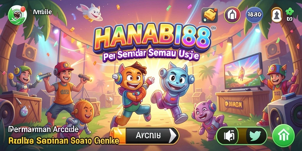 Tampilan permainan HANABI88 yang penuh warna dan dinamis.