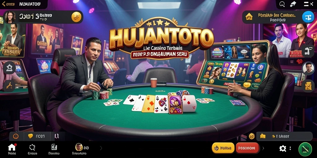 Tampilan gameplay Live Casino yang seru dan interaktif di HUJANTOTO.