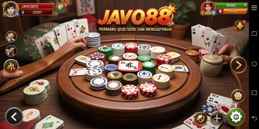 Screenshot JAVO88 menampilkan suasana permainan QiuQiu yang mendebarkan.