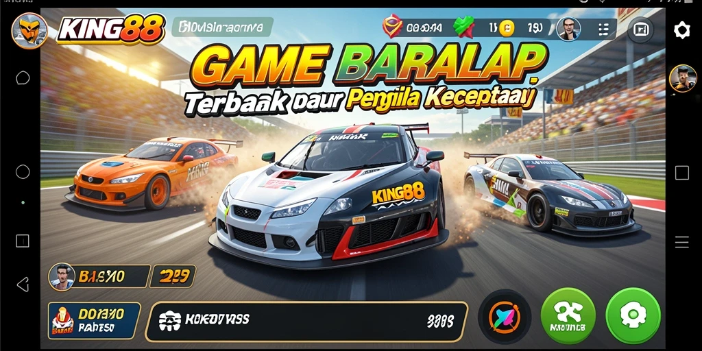 Screenshot KING88 menampilkan aksi balap yang intens dan menegangkan.