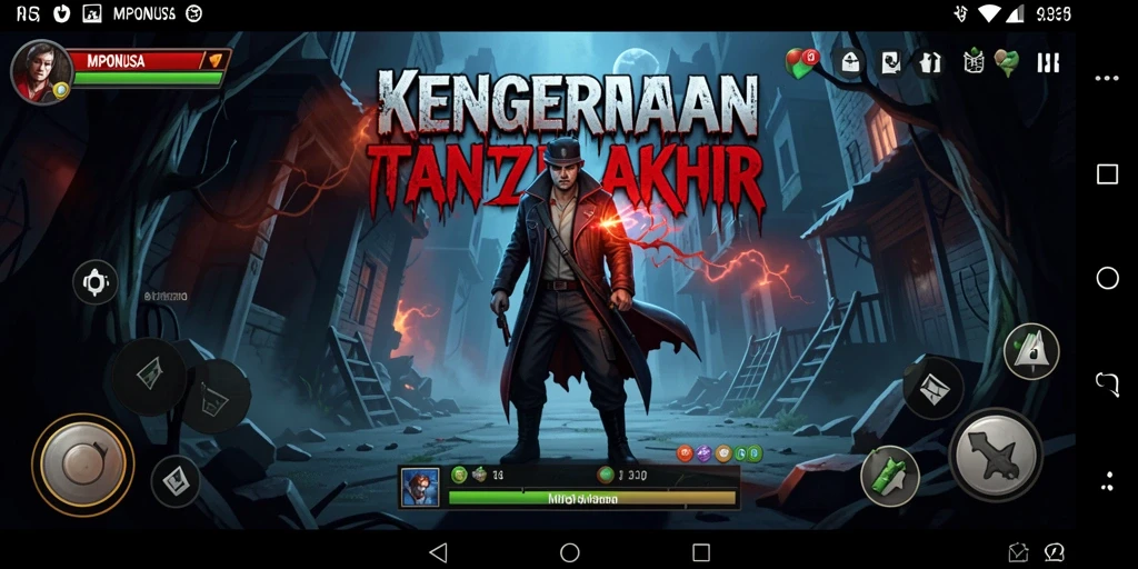 Tampilan gameplay MPONUSA dengan suasana menyeramkan dan mencekam.