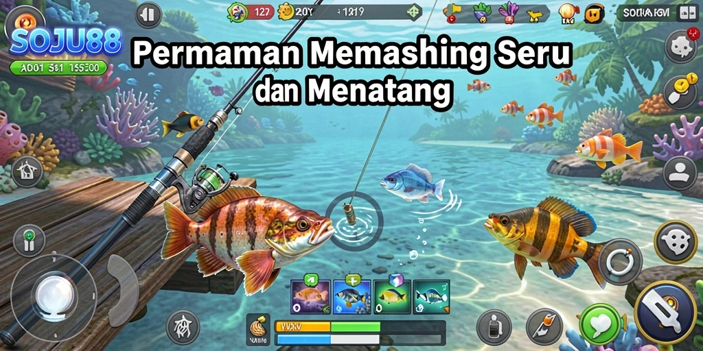 Tampilan luar biasa dari gameplay SOJU88 dengan aksi memancing.