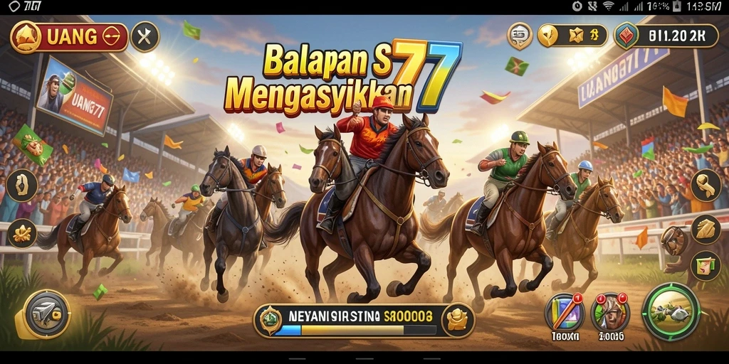 Gameplay UANG77 yang seru dan mendebarkan di trek balap.